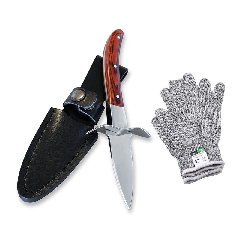 Seafood Pro Stainless Oyster Knife with Safety Gloves